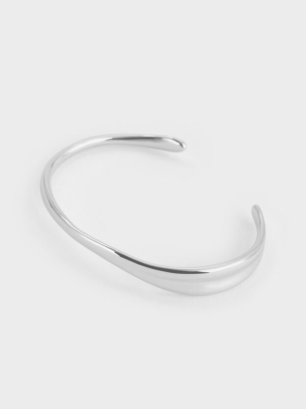 Donora Sculptural Cuff Bangle, Silver, hi-res