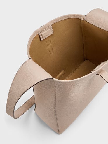 Beryl Recycled Leather Belted Hobo Bag, Taupe, hi-res