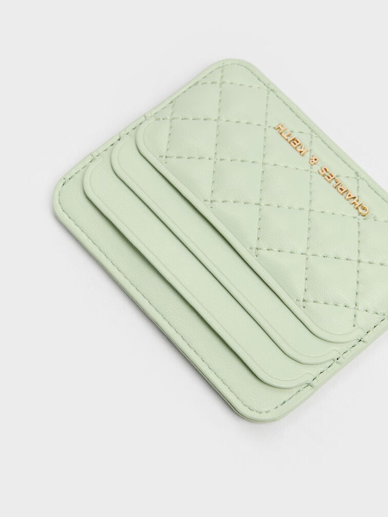 Cleo Quilted Card Holder, Mint Green, hi-res