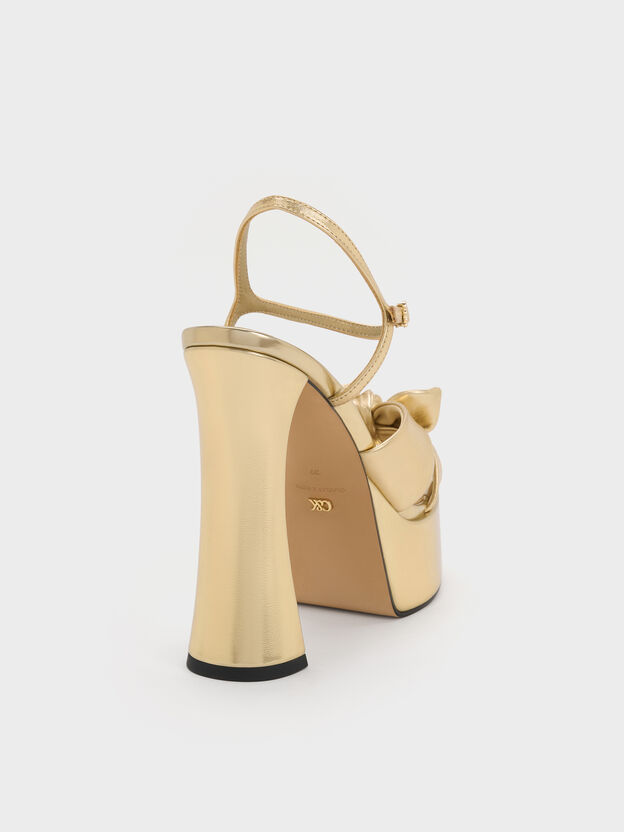 Jayce Leather Platform Sandals, Gold, hi-res