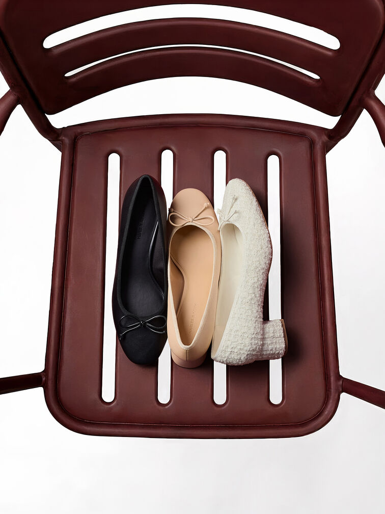 Bow Ballet Pumps, Black, hi-res