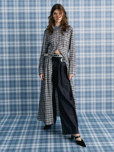 Lando Faux Suede Heeled Mules, Black2, hi-res