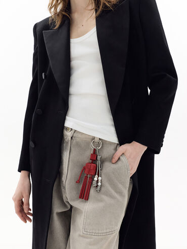 Ivette Woven Robot Bag Charm, Equestrian Red, hi-res