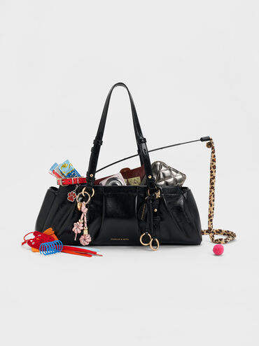 Britton Elongated Shoulder Bag, Black, hi-res