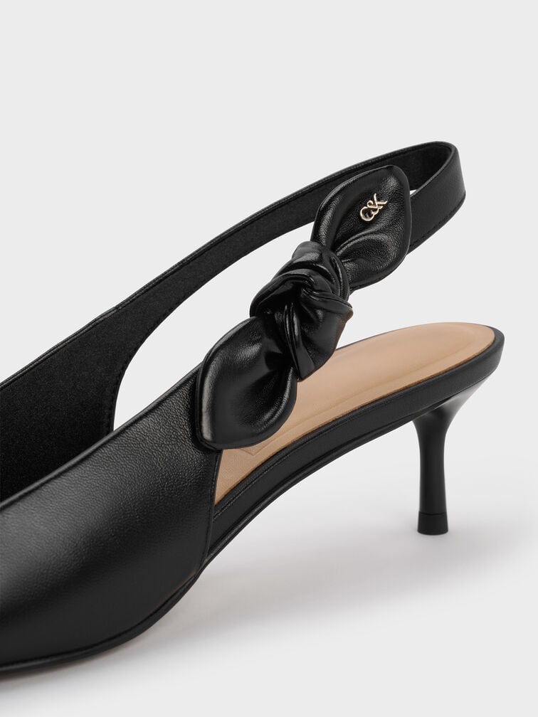 Jayce Leather Slingback Kitten Heels, Black, hi-res
