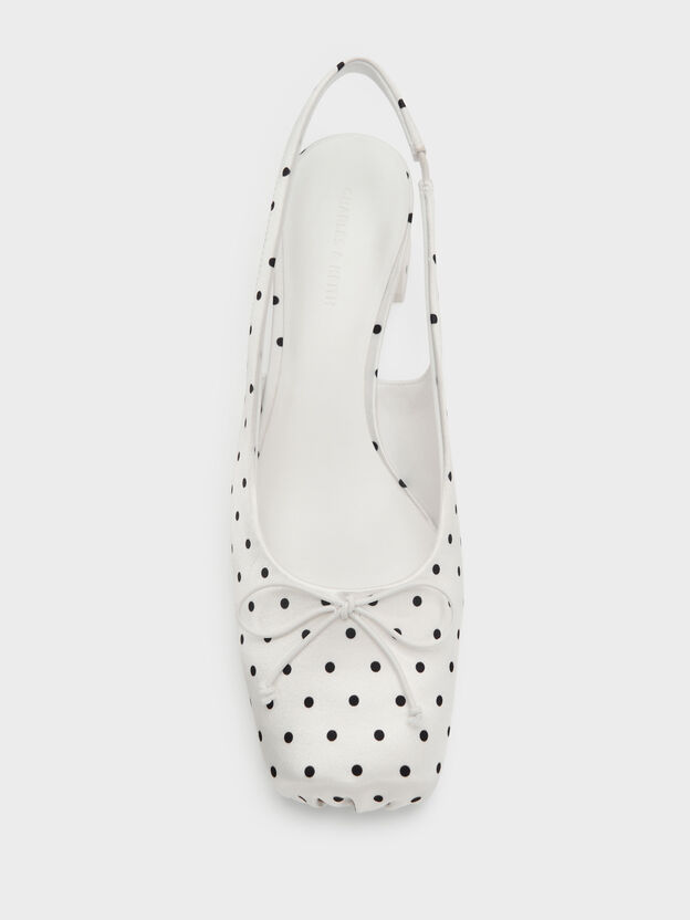 Sadira Satin Polka-Dot Slingback Pumps, Multi, hi-res
