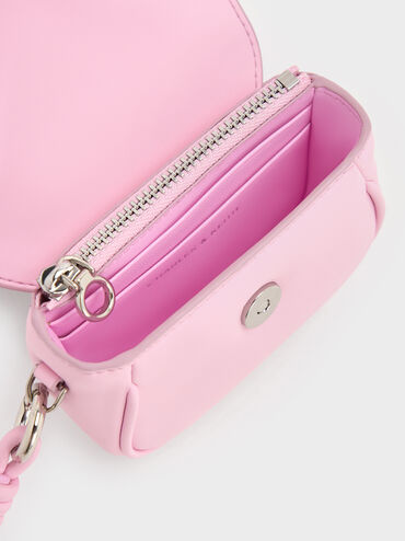 Sammie Knotted-Strap Wristlet, Bubble Gum Pink, hi-res