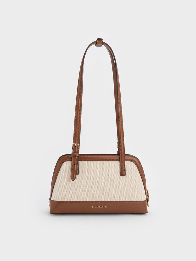 Enola Canvas Long-Handle Shoulder Bag, Chocolate, hi-res