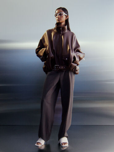 Loren Textured Kitten-Heel Mules, Chalk, hi-res