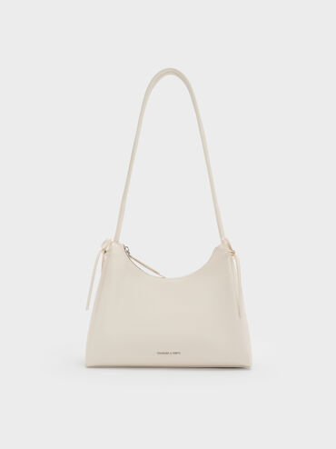 Hazel Bow Hobo Bag, Cream, hi-res
