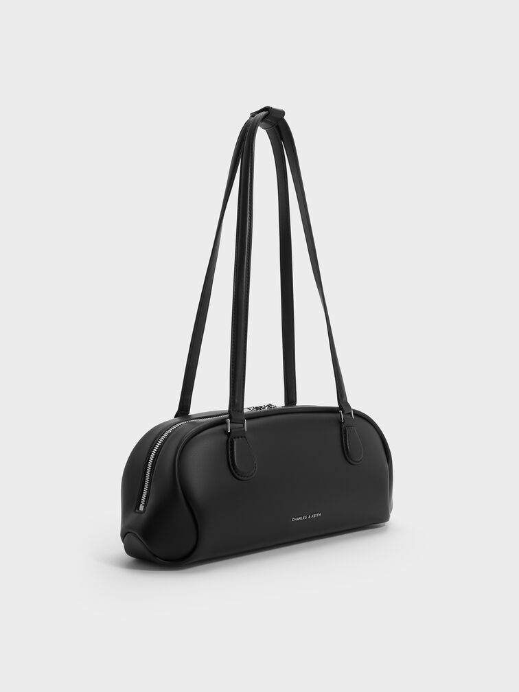 Nelly Elongated Shoulder Bag, Noir, hi-res