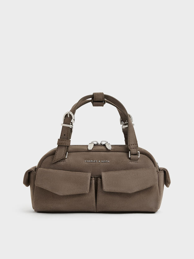 Rachel Multi-Pocket Bowling Bag, Stone Grey, hi-res
