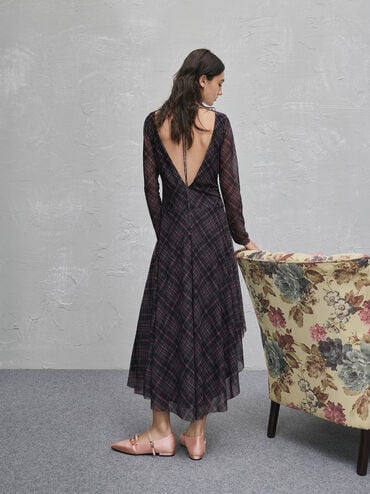 Jessy Recycled Polyester Bow Pointed-Toe Flats, Pink, hi-res