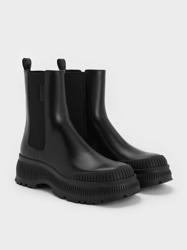 Darra Ridged-Sole Chelsea Boots, Black, hi-res