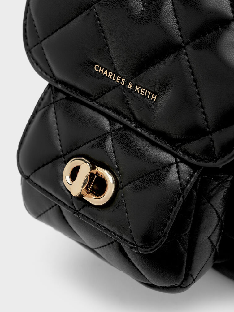 Aubrielle Quilted Backpack, Black, hi-res