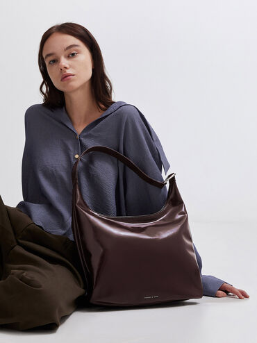 Lumen Slouchy Hobo Bag, Plum, hi-res