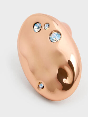 Ottilie Crystal Sculptural Stud Earrings, Rose Gold, hi-res