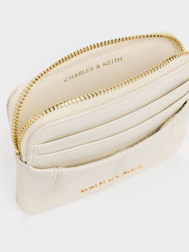 Ciara Top-Zip Card Holder, Cream, hi-res
