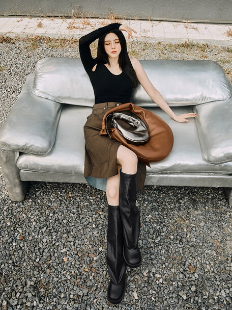 Jett Knee-High Boots, Black, hi-res
