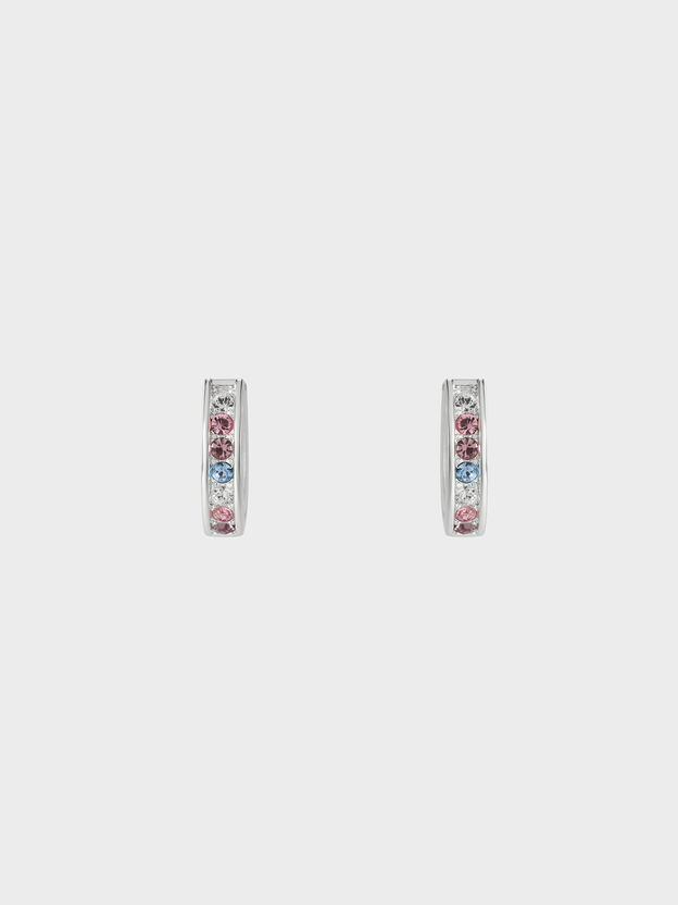 Maeve Crystal-Embellished Hoop Earrings, Silver, hi-res