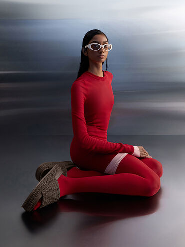 Loren Textured Platform Sandals, Dark Brown, hi-res