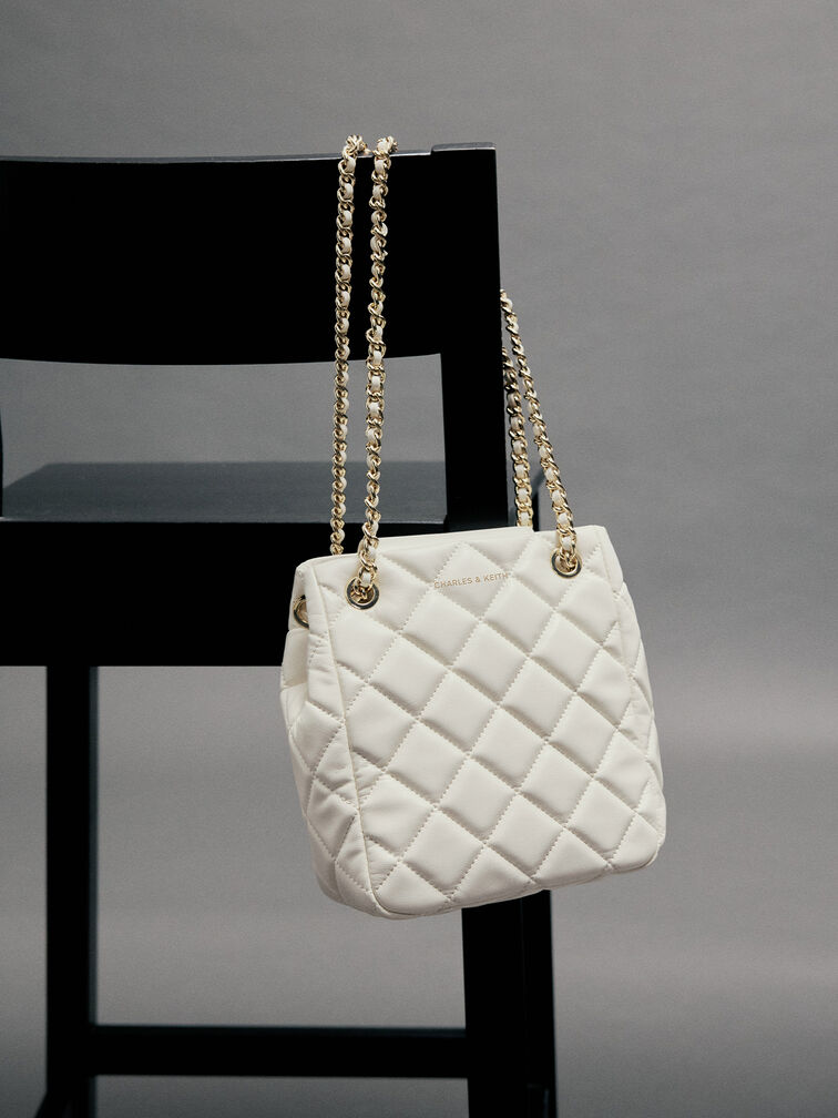 Alva Quilted Braided-Strap Shoulder Bag, Cream, hi-res
