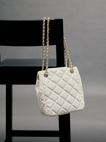 Alva Quilted Braided-Strap Shoulder Bag, Cream, hi-res