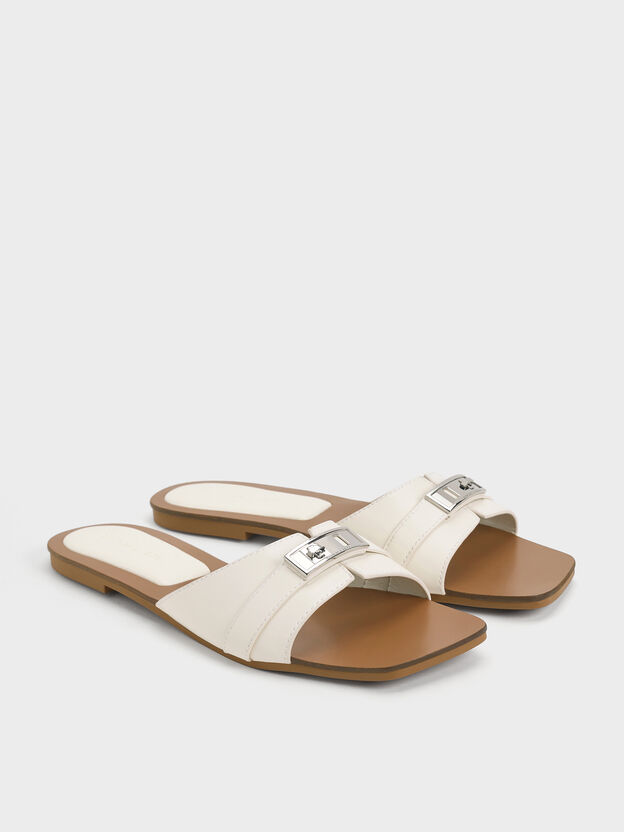 Lando Belted Slide Sandals, Chalk, hi-res