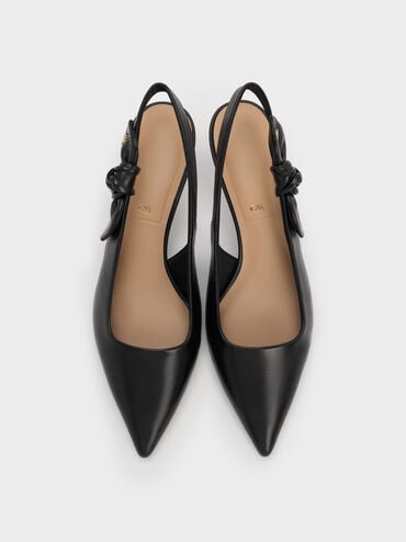 Jayce Leather Slingback Kitten Heels, Black, hi-res