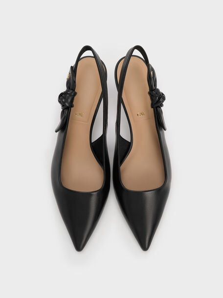 Jayce Leather Slingback Kitten Heels, Black, hi-res