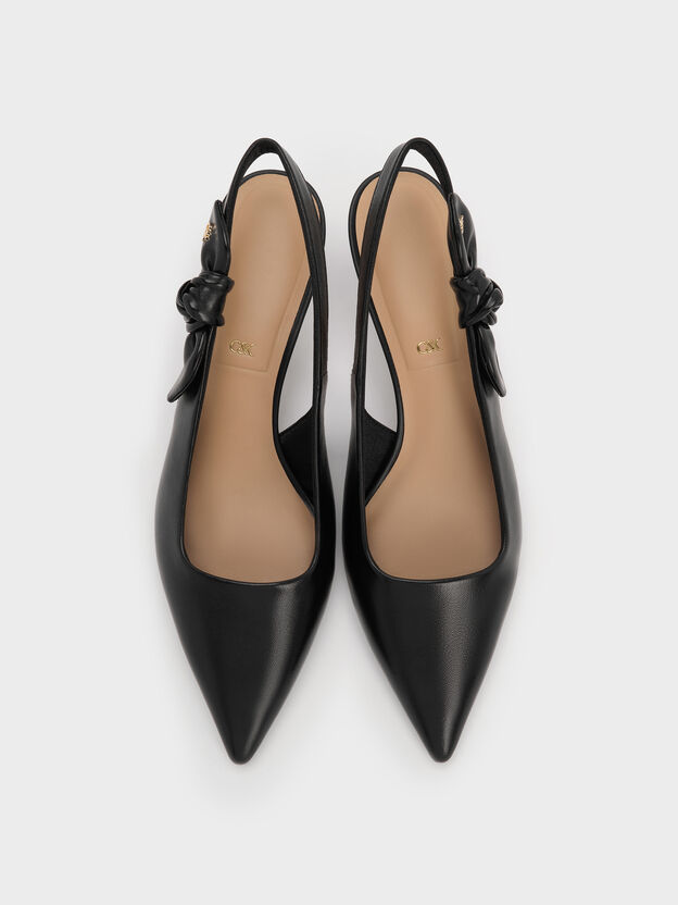 Jayce Leather Slingback Kitten Heels, Black, hi-res
