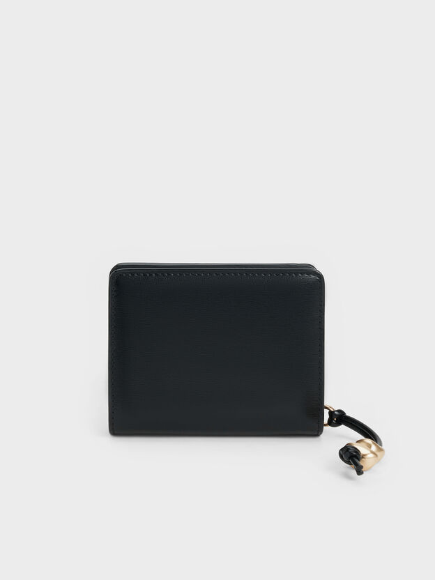 Augustine Sculptural-Detail Small Wallet, Black, hi-res