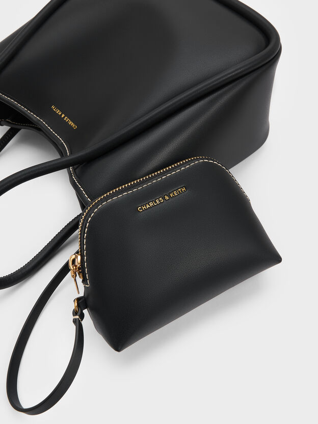 Mini Lyla Tubular Tote Bag, Black, hi-res