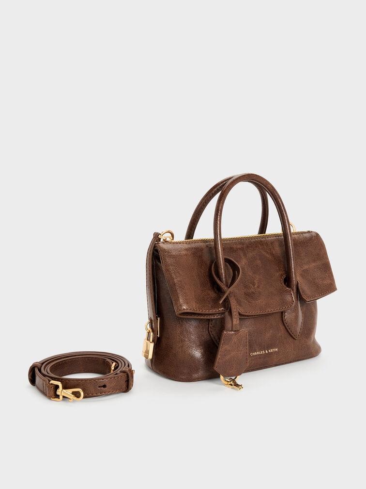 Aveline Front-Flap Crossbody Bag, Pecan Brown, hi-res