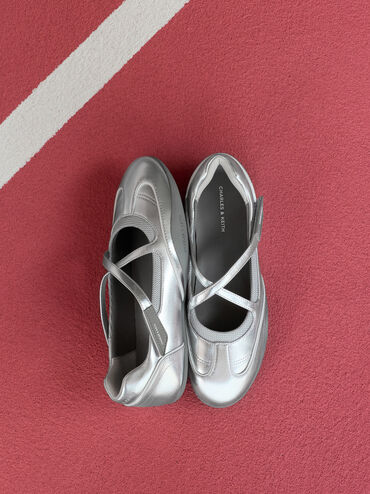 Mika Crossover Mary Jane Sneakers, Silver, hi-res