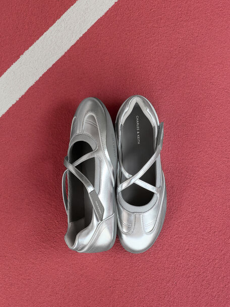 Mika Crossover Mary Jane Sneakers, Silver, hi-res