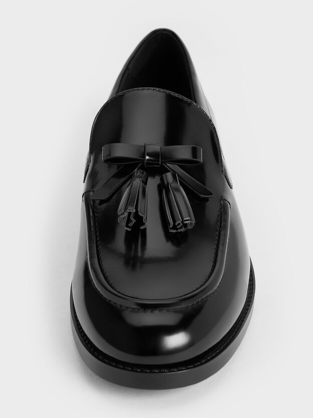 Bow Tassel Loafers, Black Box, hi-res