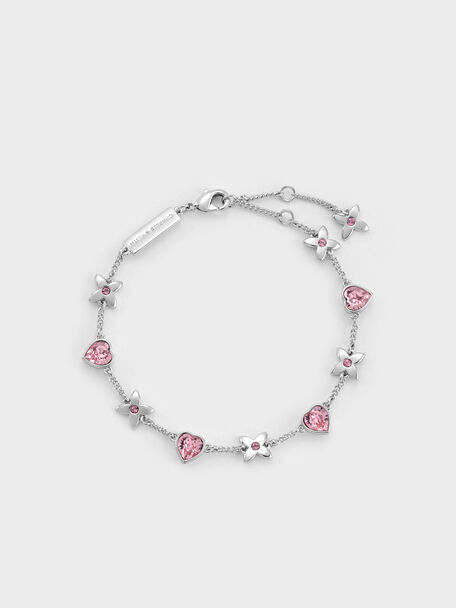 Gift Set: Flower Chain Shoulder Bag With Jewellery Set, Soft Pink, hi-res