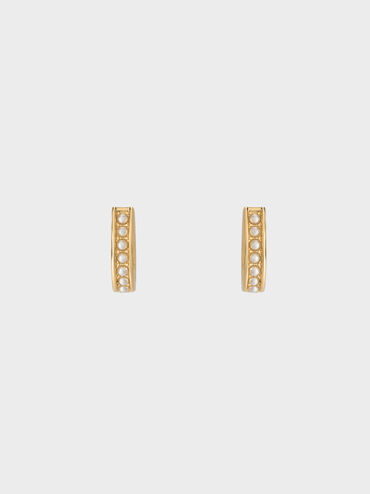 Maeve Pearl-Embellished Hoop Earrings, Gold, hi-res
