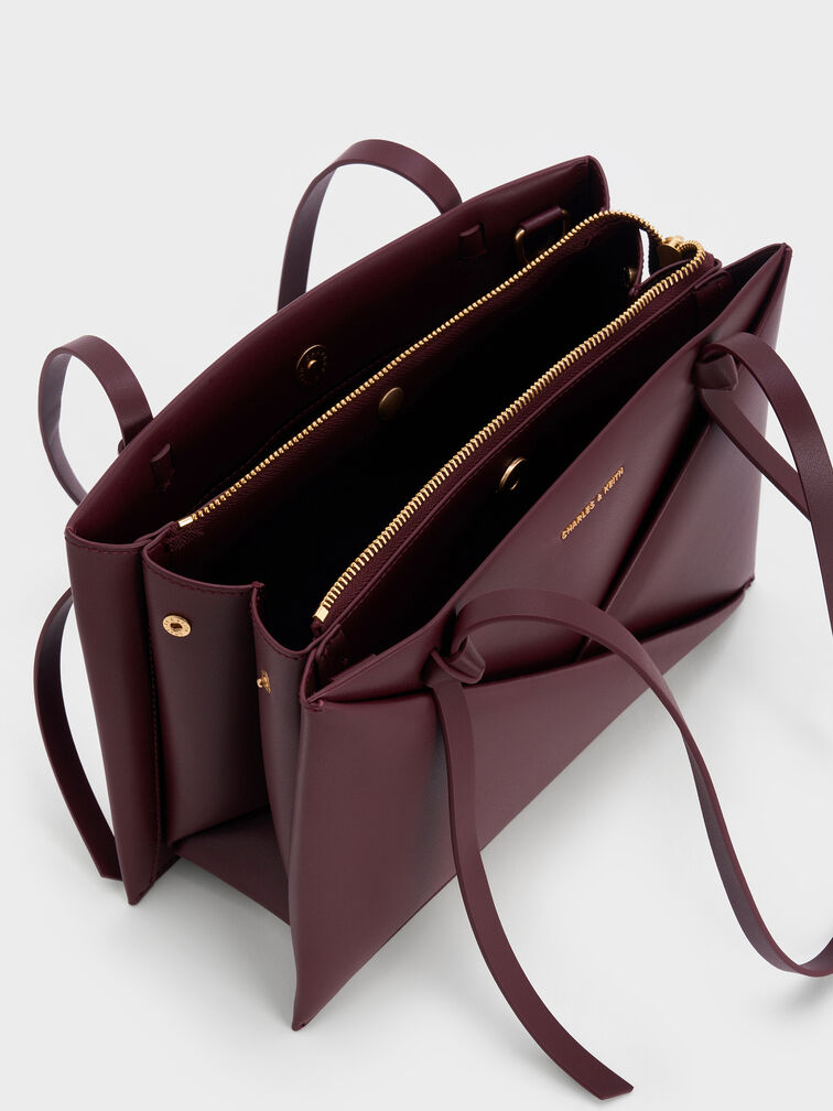 Midori Geometric Tote Bag, Wineberry Red, hi-res