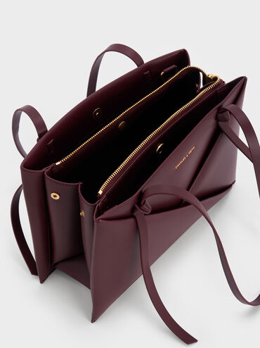 Midori Geometric Tote Bag, Wineberry Red, hi-res