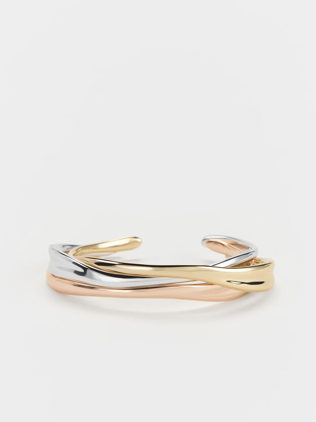 Donora Sculptural Cuff Bangle, Gold, hi-res