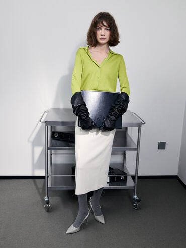 Tully Leather Ruched Print Slingback Pumps, Grey, hi-res