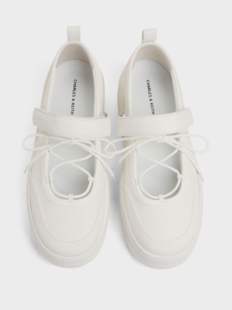 Mary Jane Platform Sneakers, White, hi-res