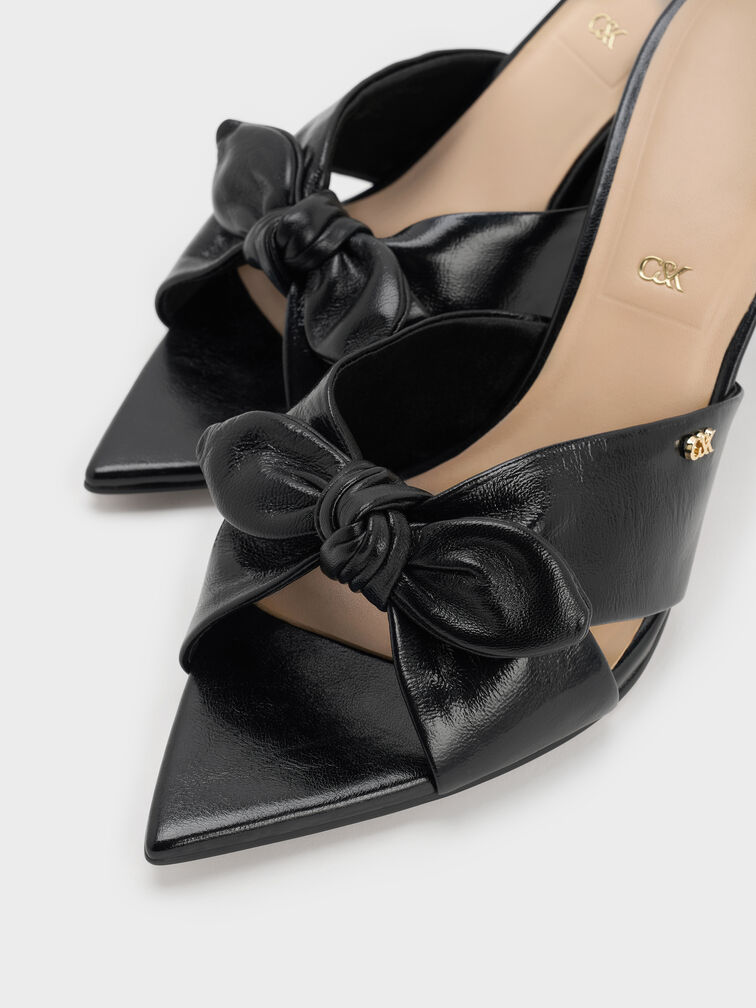 Jayce Leather Stiletto Mules, Black, hi-res