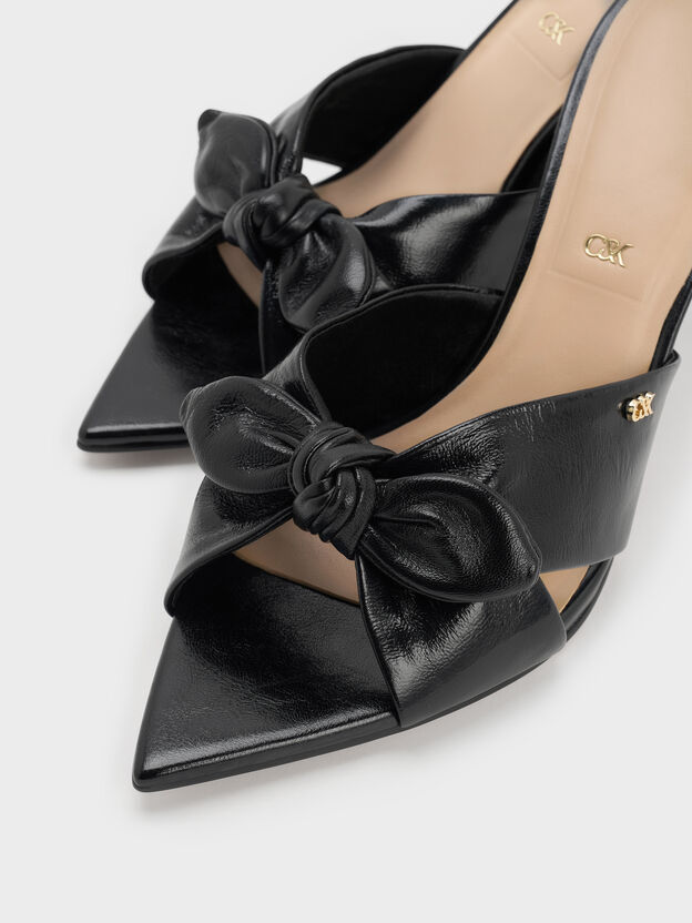 Jayce Leather Stiletto Mules, Black, hi-res