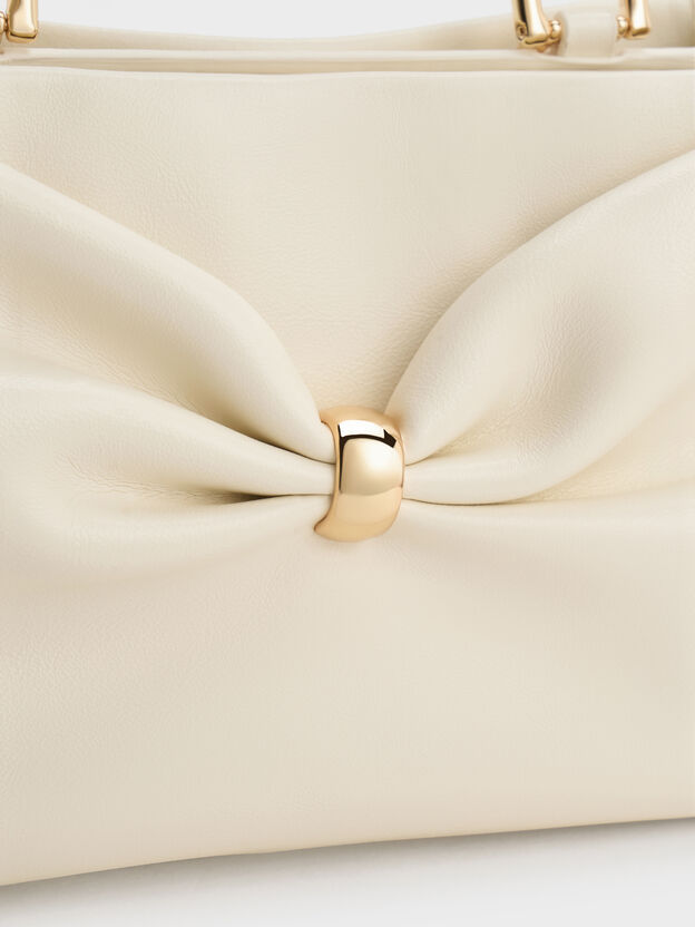 Halsey Ruched Top Handle Bag, Cream, hi-res