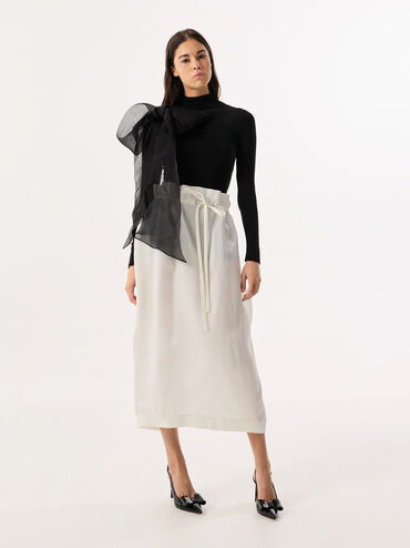 Lu Patent Leather Bow Blade-Heel Slingback Pumps, Black Patent, hi-res