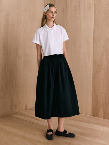 Winona Felt Bow Furry-Strap Mary Jane Flats, Black Textured, hi-res