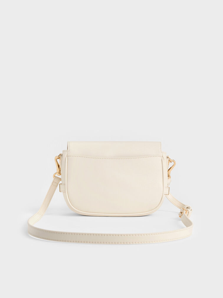 Aurelia Metallic-Accent Saddle Bag, Cream, hi-res